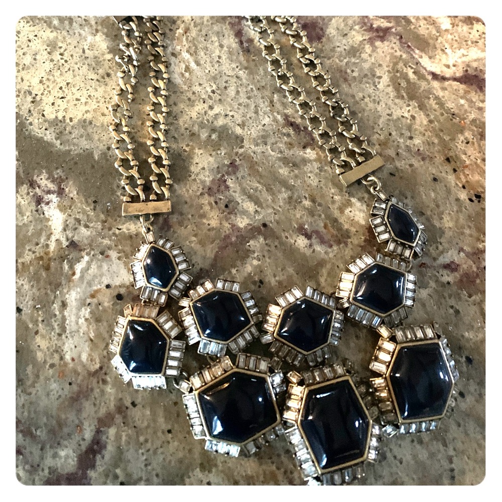 Navy and antique gold Ann Taylor necklace
